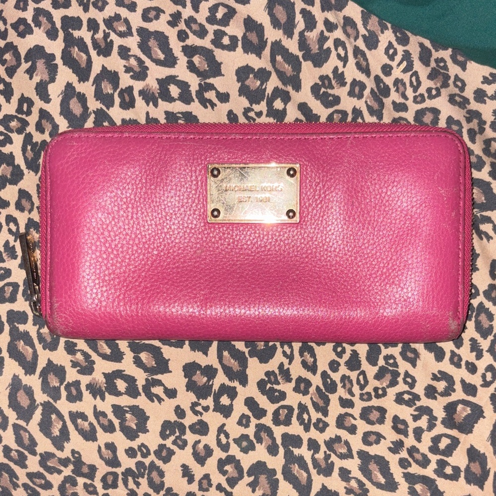 Michael Kors Fuchsia Leather Wallet
